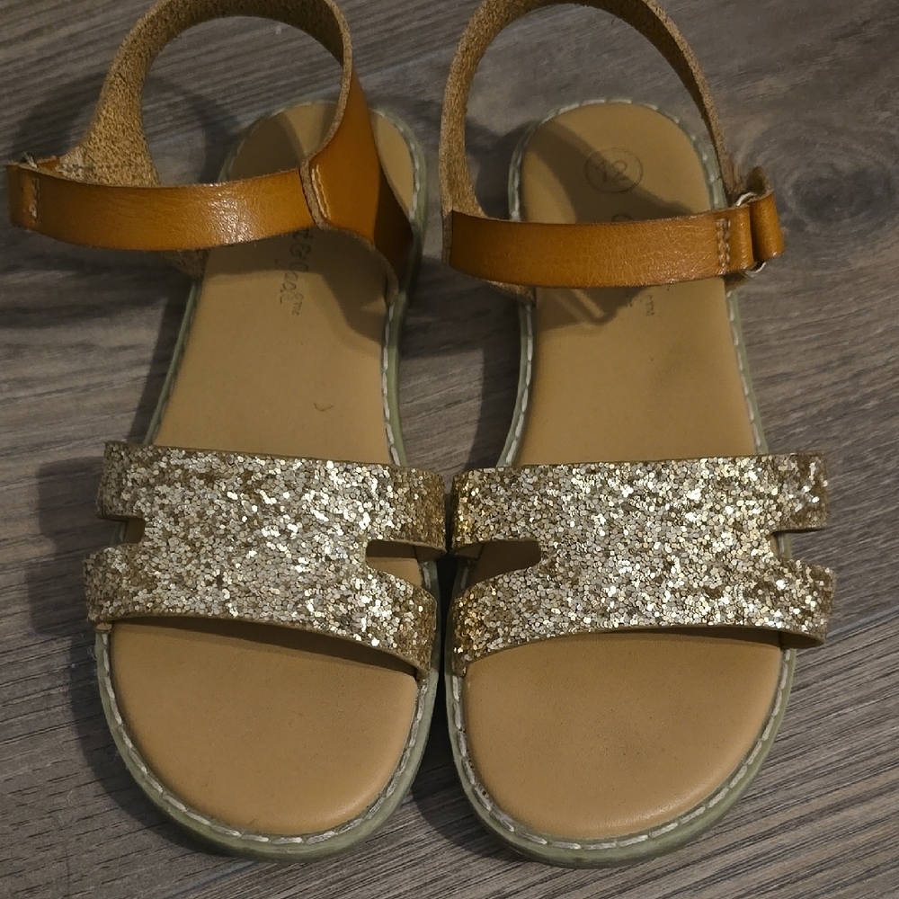 Gold Glitter Kids Sandals